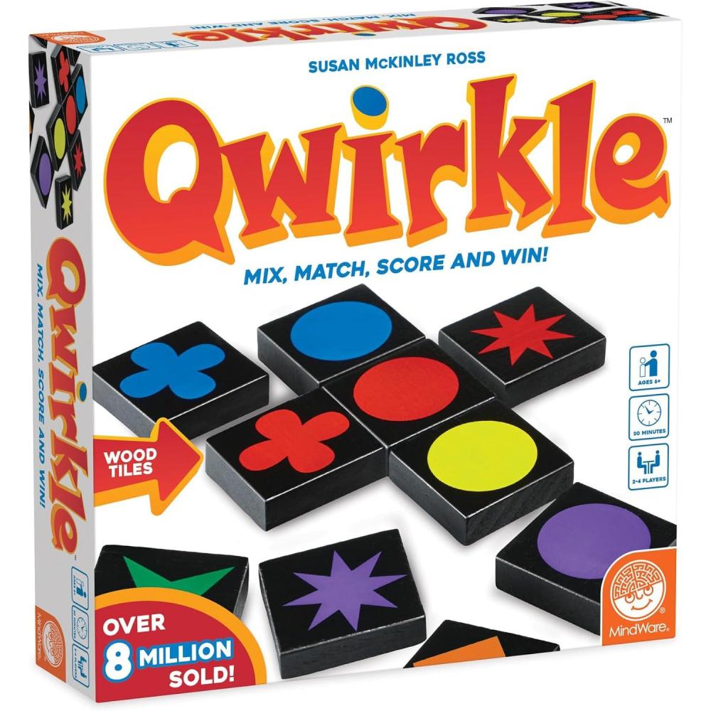 imageQwirkle Board Game  Strategy Game for 24 Players Ages 6  Deluxe with TraysQwirkle