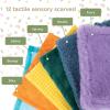 MindWare Sensory Sprouts Tissue Scarf – Montessori Toys for Babies 6-12 Months – Soft Greenhouse-Shaped Tissue Box and 12 Sensory Scarves Featuring Different Textures