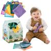 MindWare Sensory Sprouts Tissue Scarf – Montessori Toys for Babies 6-12 Months – Soft Greenhouse-Shaped Tissue Box and 12 Sensory Scarves Featuring Different Textures