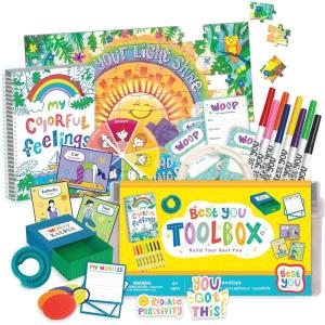 MindWare Best You Toolbox: Yoga and Mindfulness Practices for Children Activity – Includes Coloring Activities, Yoga Exercises, Puzzles, CBT Tools for Emotional Regulation & More
