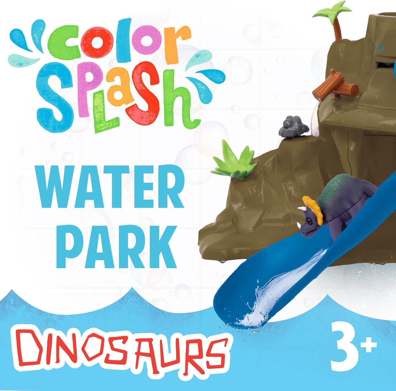 imageMindWare Dinosaur Color Splash Water Park Bathtub Playset Interactive Bath Toys with Color Changing Dinosaur Figures Gift for 3 Year Olds and Up