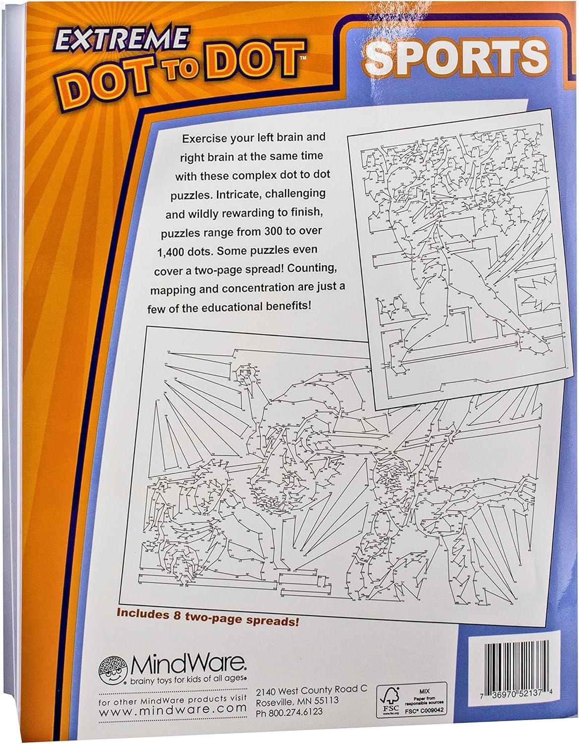 imageMindWare Extreme Dot to Dot Coloring Sports ConnectTheDots Puzzle Book for Kids and Adults Ages 8 and Up