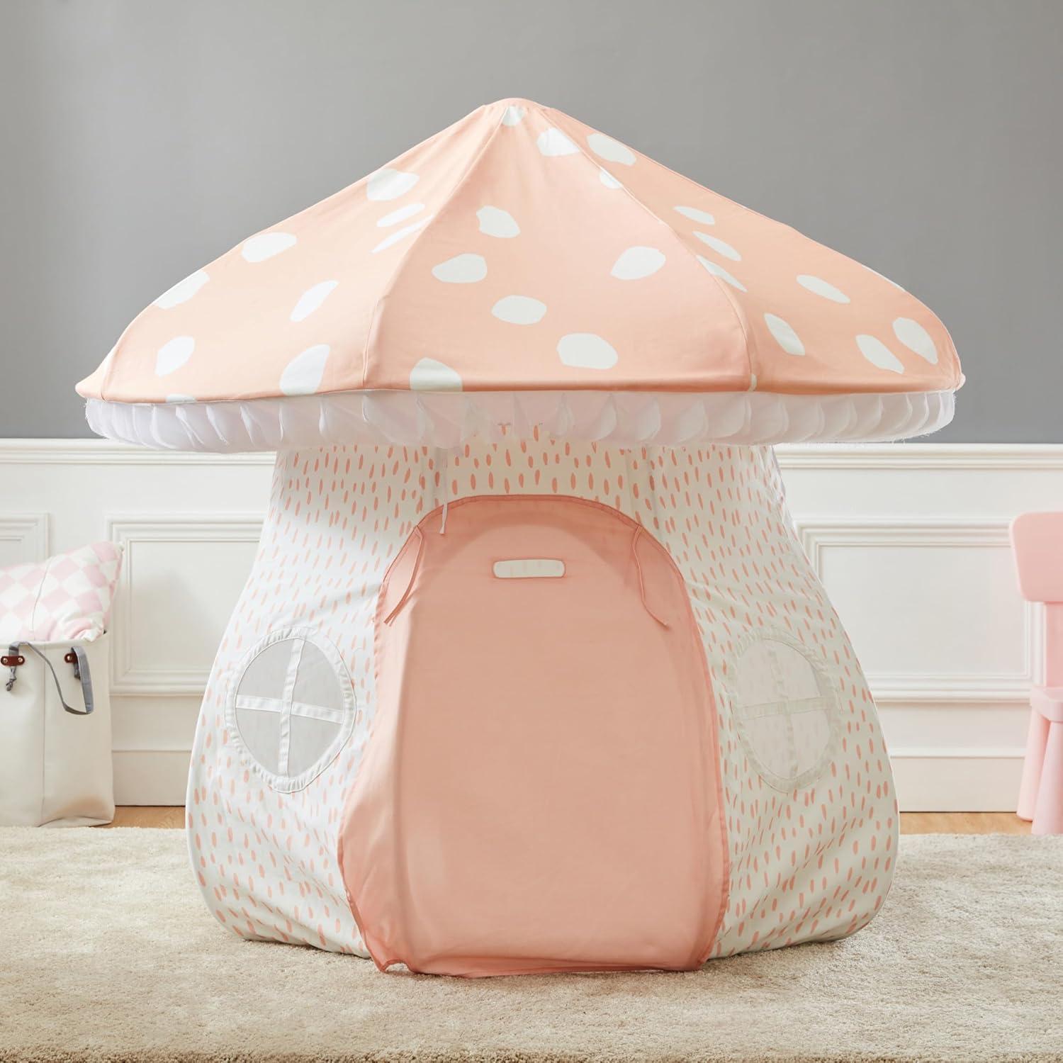 imageMindWare Mushroom Playhouse Tent Kids Indoor Tent Reading Corner Kids Playroom or Classroom Furniture Gnomes and Fairy Toddler Playhouse ampamp Sleepover Tent Over 5 Feet Tall Ages 3