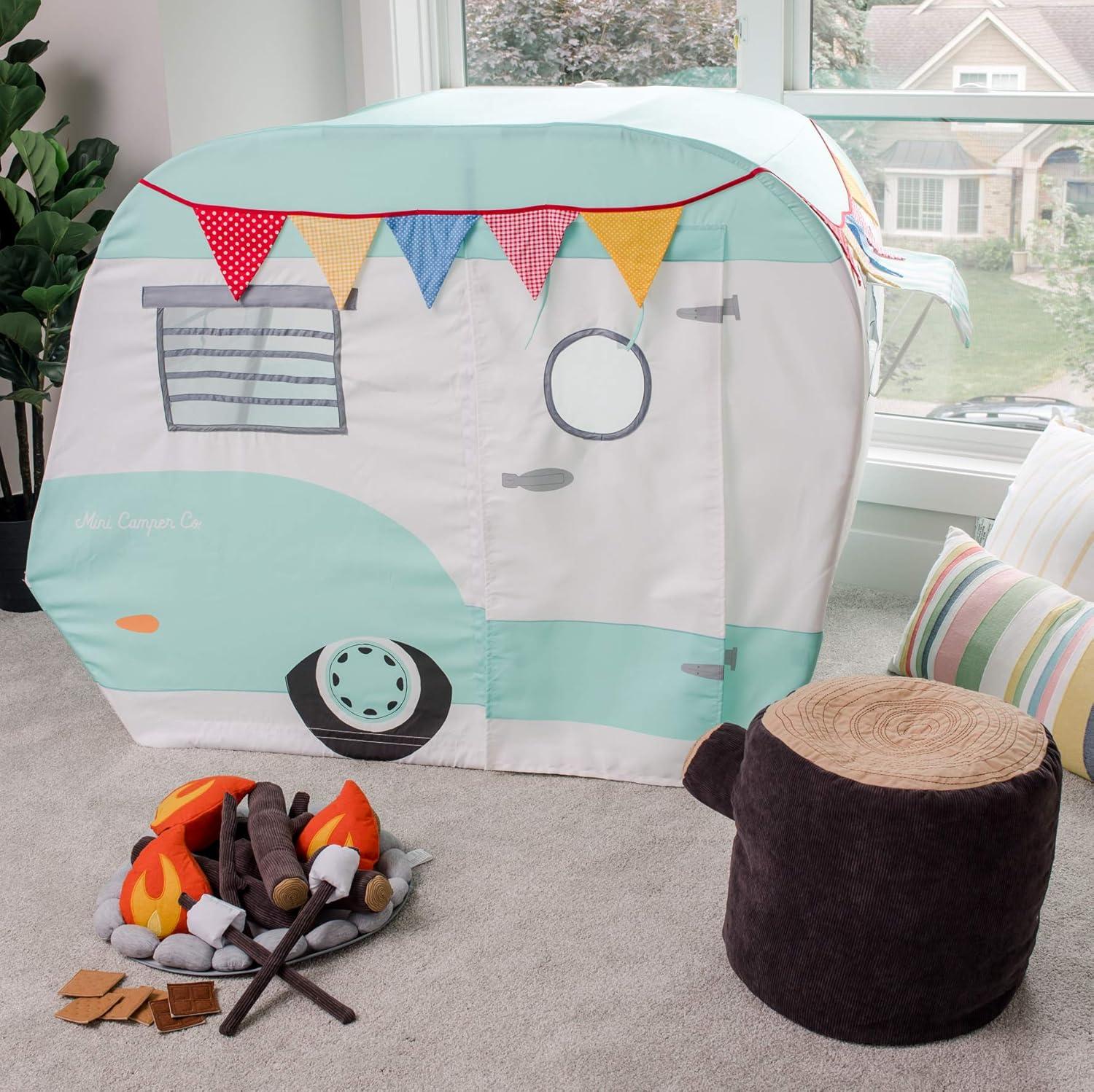 imageMindWare Oh So Fun Plush Campfire Set Pretend Camping Playset with Soft Fire Pit and SMores Accessories for Imaginative Indoor Play Kids Ages 3 Pretend Play Gift for Kids