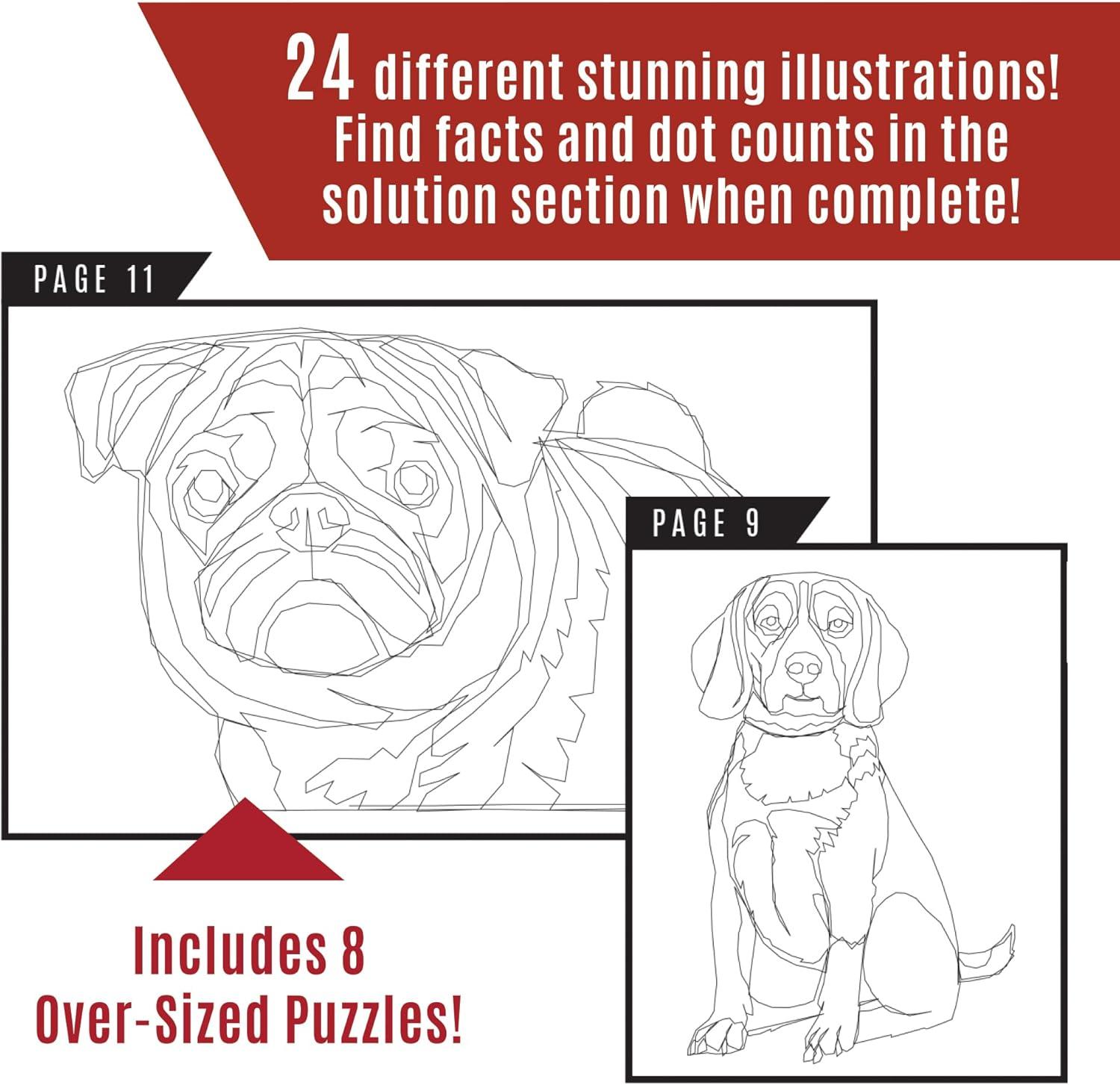 imageMindWare World of Dots Dogs ConnectTheDots Puzzle Coloring Book for Kids and Adults 32 DogThemed Designs Ages 8 and Up