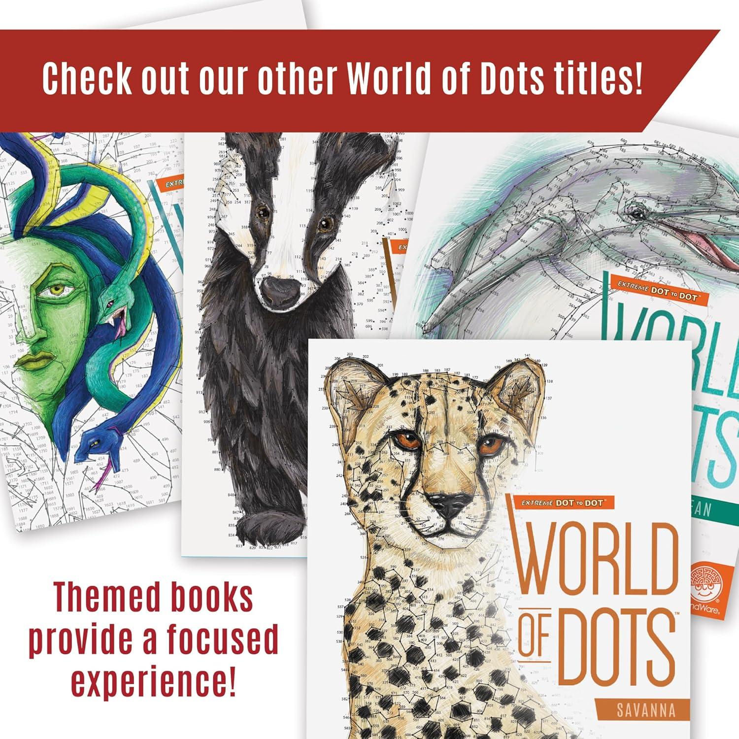 imageMindWare World of Dots Dogs ConnectTheDots Puzzle Coloring Book for Kids and Adults 32 DogThemed Designs Ages 8 and Up