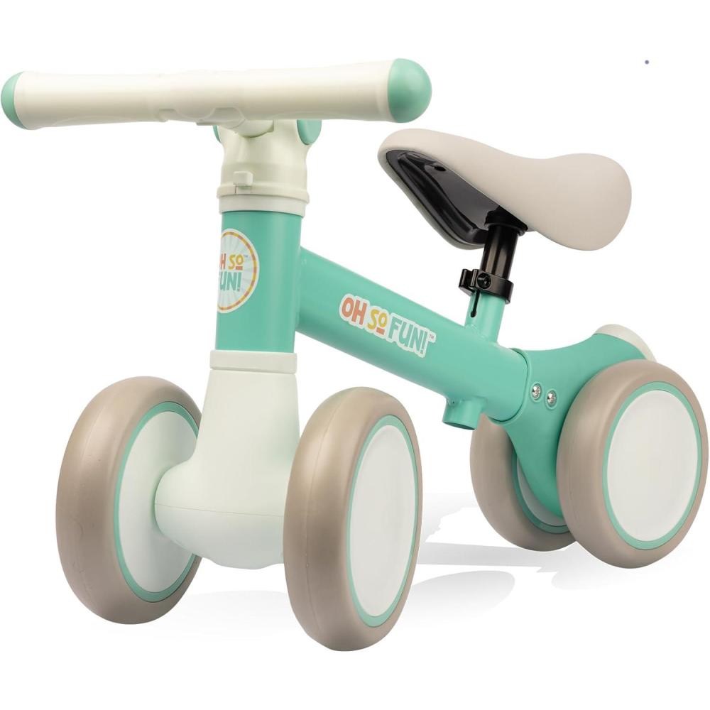 imageMindWare Balance Bike 1 Year Old Baby First Bicycle for Toddlers 12 First Birthday Gift Ideas Interactive Montessori Ride On Toy  Oh So Fun Teal