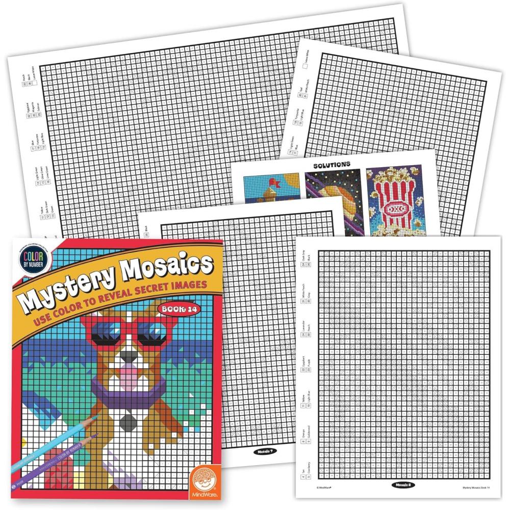 imageMindWare Color by Number Mystery Mosaics Book 1Book 14