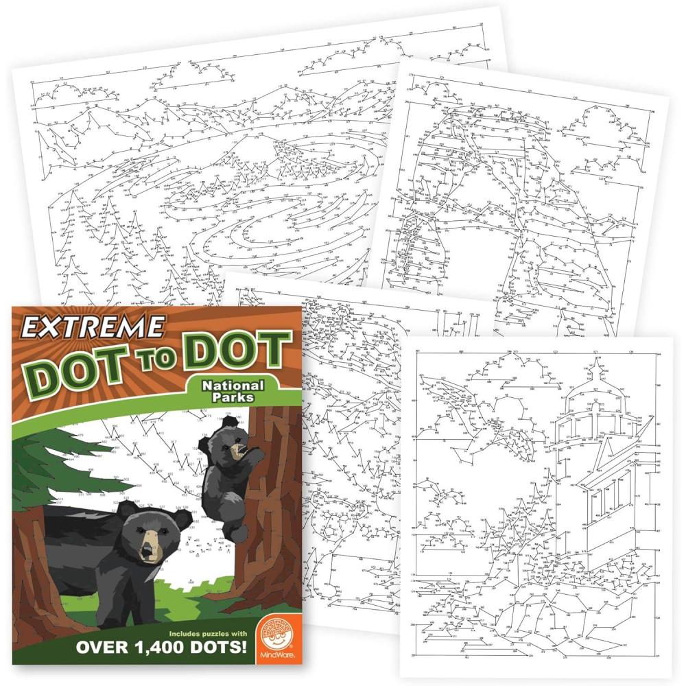 imageMindWare Extreme DottoDot National Parks  ConnectThedot Activity ampamp Coloring Book for Kids Teens ampamp Adults  32 Engaging Puzzles  Fun Quiettime workbook for Boys ampamp Girls