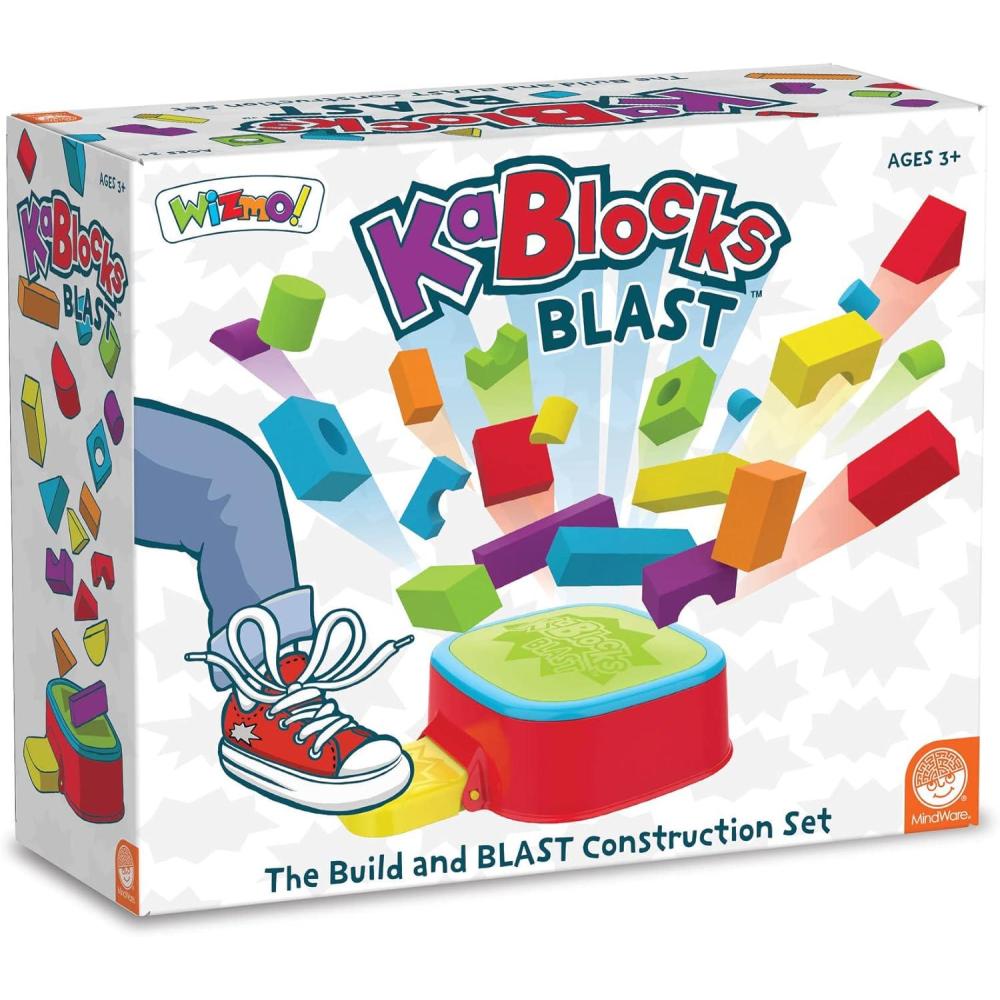 imageMindWare KaBlocks Blast Includes 30 Foam Blocks 2 Launch Blocks Building Platform ampamp Kaboom Launch Pad Ages 3