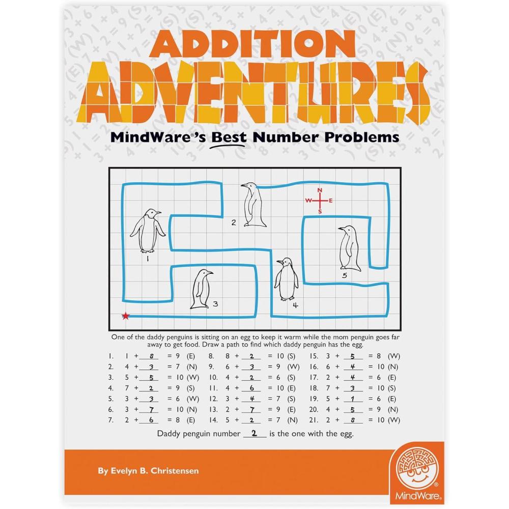 imageMindWare Math Mosaics Addition Adventures  Math Puzzle Workbook for Kids Color by Number Addition Practice Grades 13