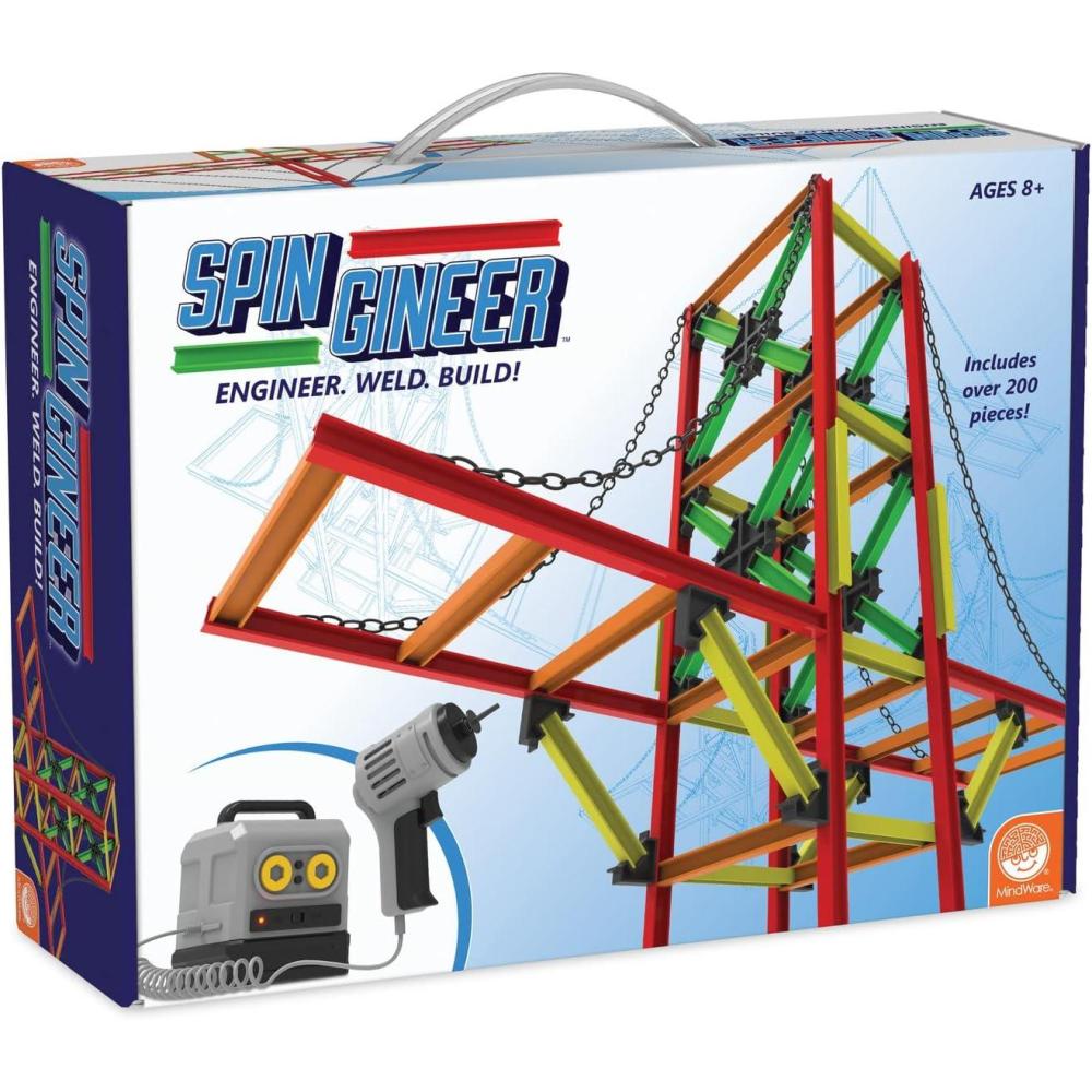 imageMindWare SpinGineer  Engineering Activity for Kids Ages 8 ampamp Up  Includes Over 200 Pieces