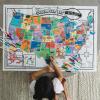 MindWare Color and Find Map Posters: The World and The United States of America – Large Coloring Posters for Kids Ages 6 & Up – Teach Geography, Landmarks and Cultures Around The World