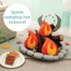 MindWare Oh So Fun Plush Campfire Set, Pretend Camping Playset with Soft Fire Pit and S’Mores Accessories for Imaginative Indoor Play, Kids Ages 3+, Pretend Play Gift for Kids