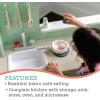 MindWare Play Kitchen Café – Unique 2-in-1 Playset Features Kitchen on One Side and Café on The Other – Pretend Play for Kids Ages 3 & Up – Includes Basic Kitchen Tools