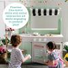 MindWare Play Kitchen Café – Unique 2-in-1 Playset Features Kitchen on One Side and Café on The Other – Pretend Play for Kids Ages 3 & Up – Includes Basic Kitchen Tools