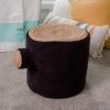 MindWare Tree Stump Stool Pouf for Kids Ages 3+, Soft Polyester Seating for Playrooms and Reading Areas, Lightweight Indoor Floor Seat, 14 x 14 x 19 Inches