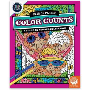 MindWare Color by Number Color Counts Coloring Book (Pets on Parade) – Activity Book for Children Ages 6 and up – 22 Pages