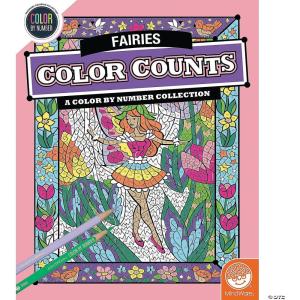 MindWare Color by Number Color Counts Fairies – Whimsical Fairy-Themed Coloring Activity Book for Kids and Adults, Ages 6+