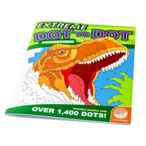 MindWare Extreme Dot to Dot Coloring Prehistoric – Connect-The-Dots Dinosaur Coloring Book for Kids and Adults, 32 Puzzles, Ages 8 and Up