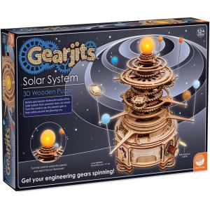 MindWare Gearjits: Solar System – Wooden 3D Building Puzzle for Teens & Adults – DIY Solar System Model – Fun for Parents Too! – Great STEAM Gifts for Ages 12+
