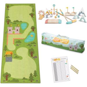 MindWare Oh So Fun! Mini Golf Set – Indoor & Outdoor Kids Golf Set with 7 Obstacles for Ever-Changing Golf for Kids Experience – Enhances Hand-Eye Coordination and Critical Thinking – Ages 3 and Up
