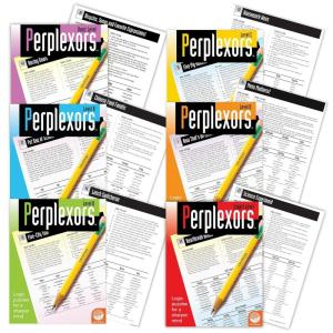 MindWare Perplexors Puzzle Collection Set – 6 Logic Puzzle Books for Grades 3-12