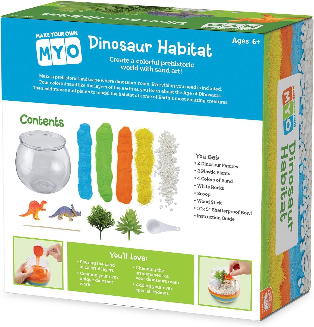 imageMindWare Make Your Own Dinosaur Habitat Fun ampamp usable DIY Dino Crafts for Boys Girls ampamp Teens Make a SandArt Dinosaur Habitat with All Pieces Included 12 pcs Ages 6