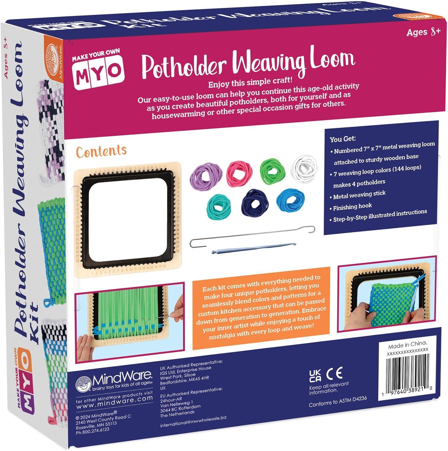 imageMindWare Make Your Own Potholder Weaving Loom Kit Ages 8 and Up