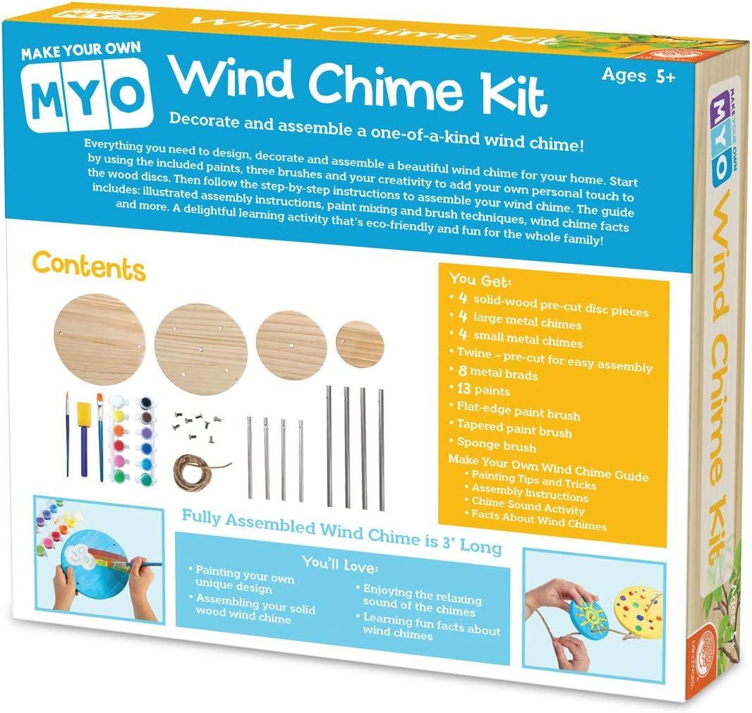 imageMindWare Make Your Own Wind Chime Craft Kit Makes 1 Wind Chime Includes 13 Paint Colors 3 Brushes and Instructions