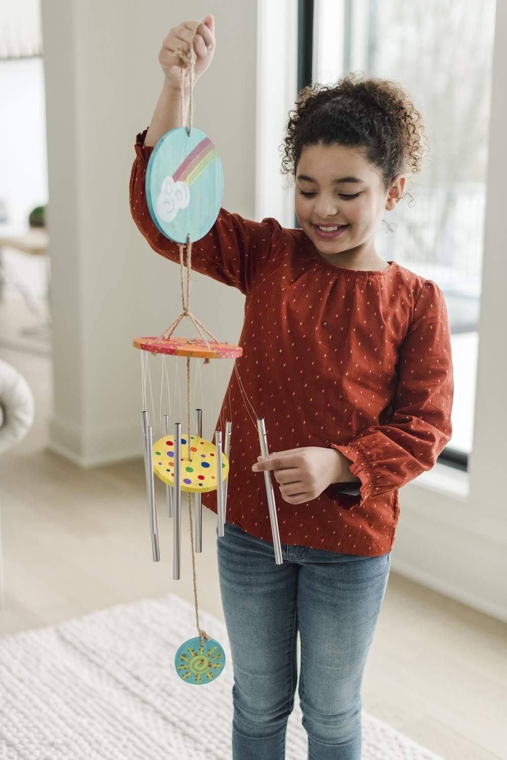 imageMindWare Make Your Own Wind Chime Craft Kit Makes 1 Wind Chime Includes 13 Paint Colors 3 Brushes and Instructions