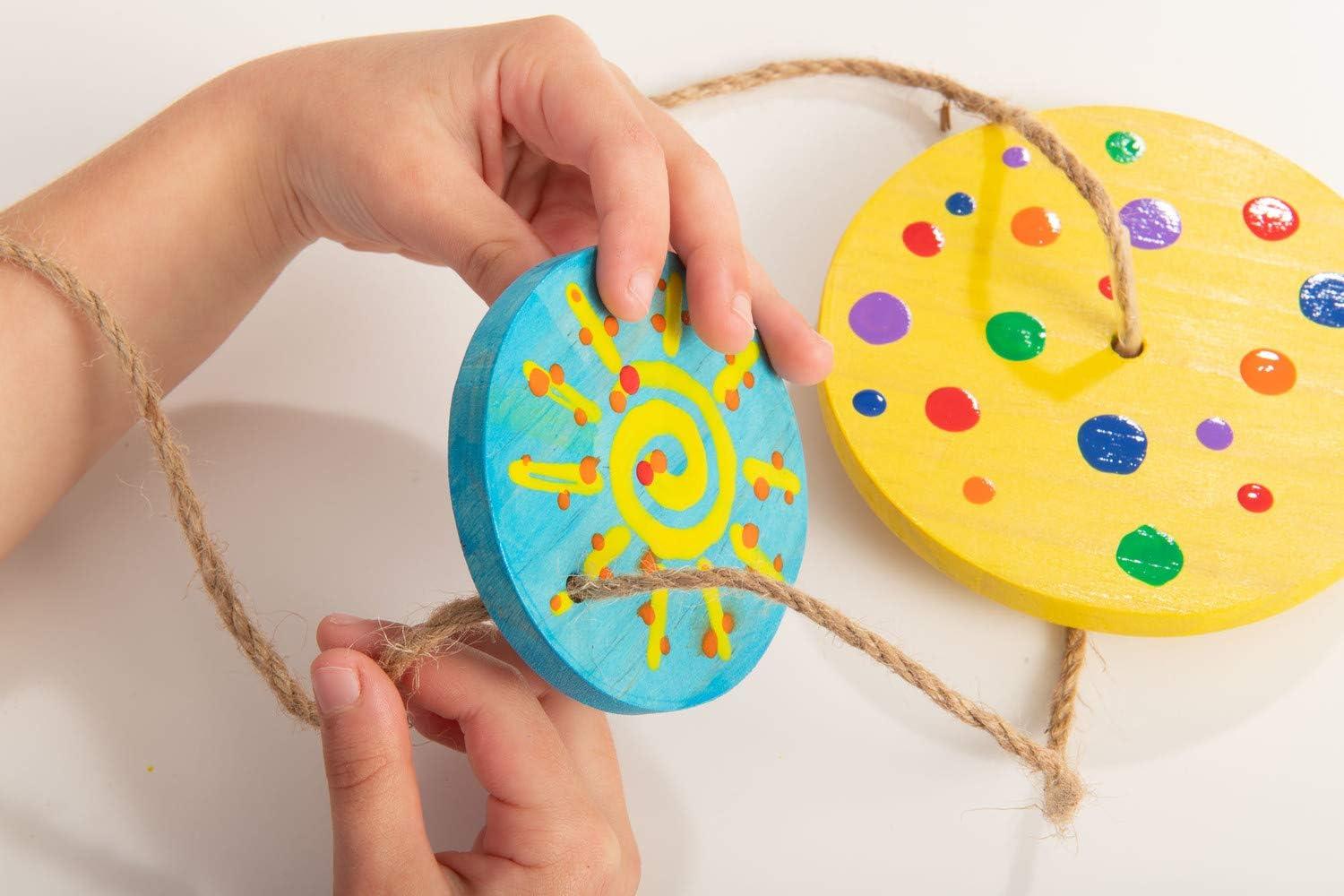 imageMindWare Make Your Own Wind Chime Craft Kit Makes 1 Wind Chime Includes 13 Paint Colors 3 Brushes and Instructions