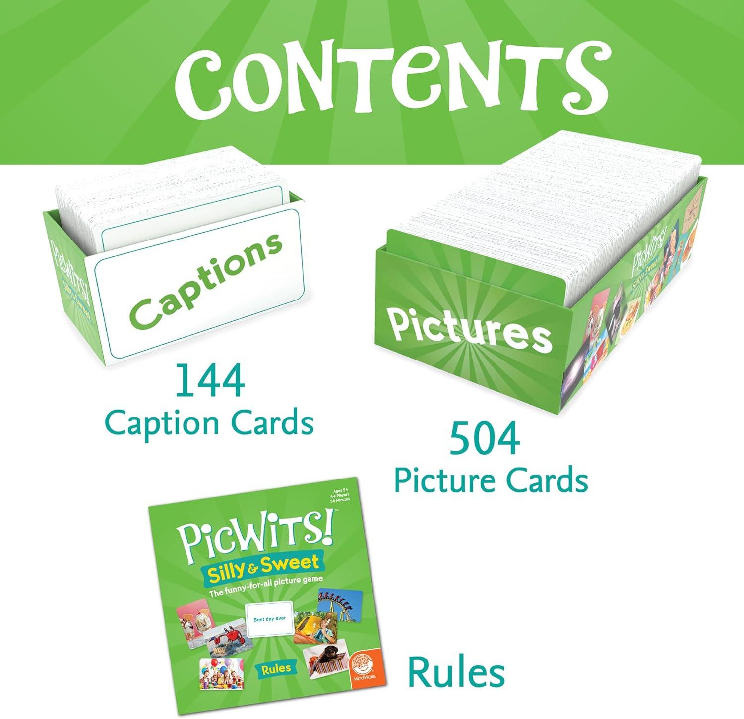 imageMindWare PicWits Funny Quick Wit Picture Captioning Card Game Quick 30Minute Game Play Ages 5 and up Silly ampamp Sweet