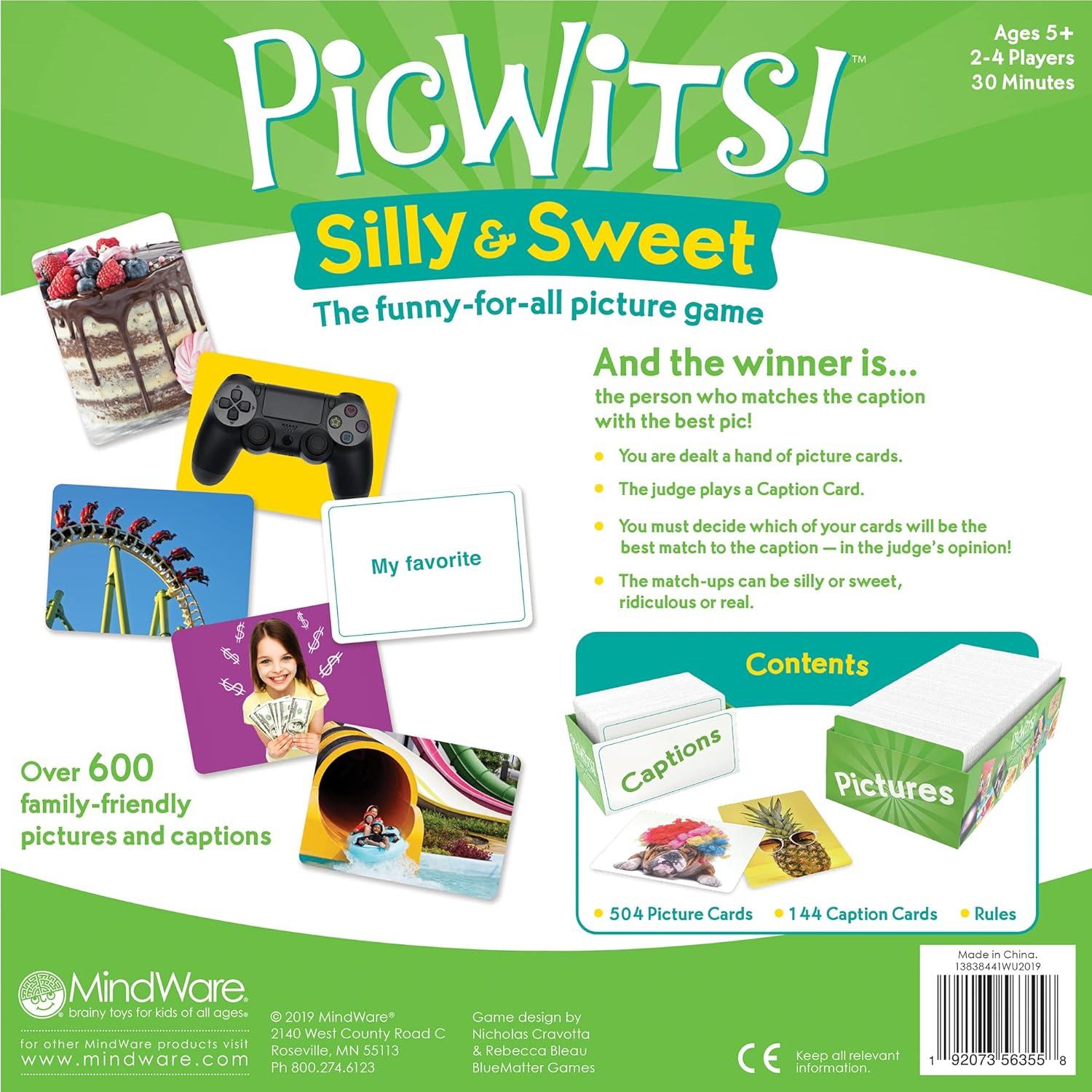 imageMindWare PicWits Funny Quick Wit Picture Captioning Card Game Quick 30Minute Game Play Ages 5 and up Silly ampamp Sweet
