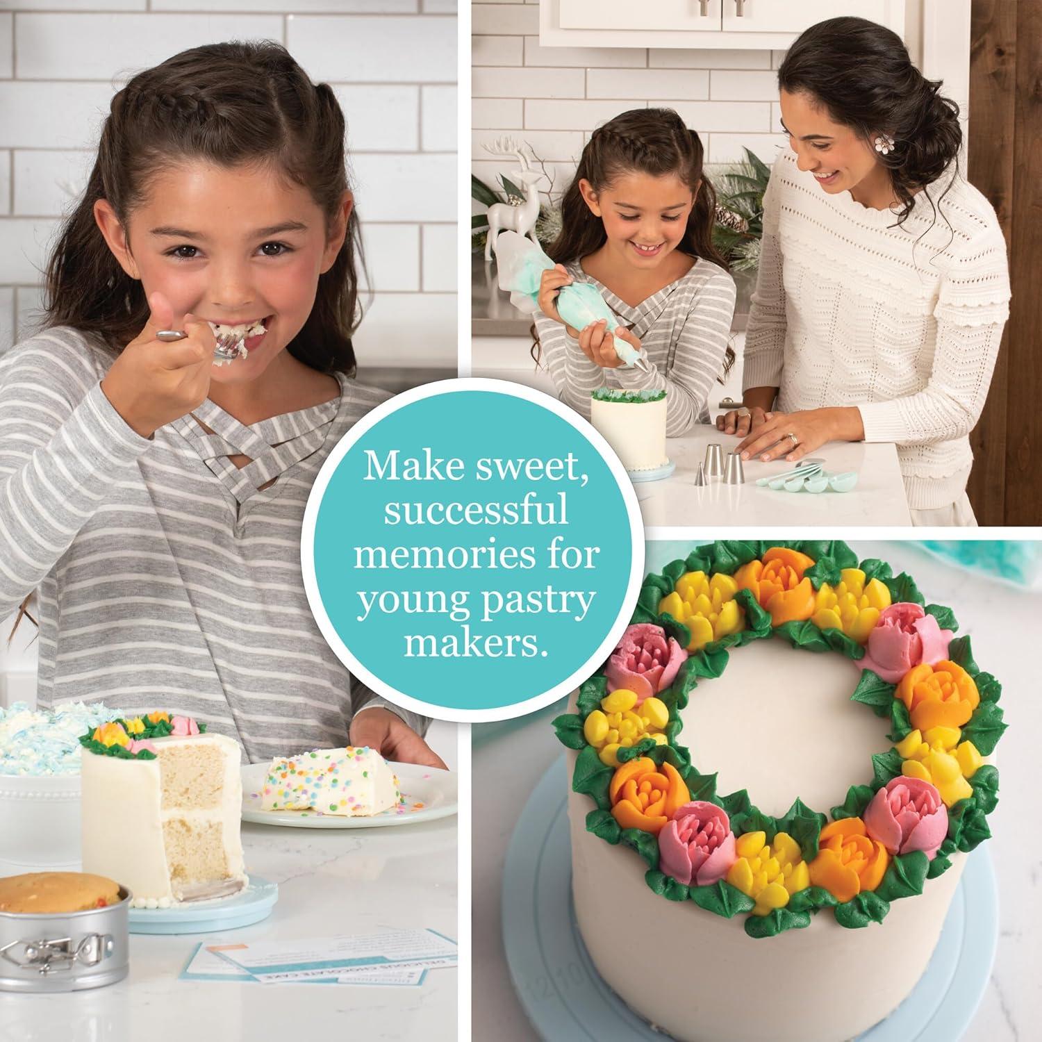 imageMindWare Playful Chef Kids Cake Decorating Kit Includes Pans Reusable Pastry Bags Stencils Recipes amd More