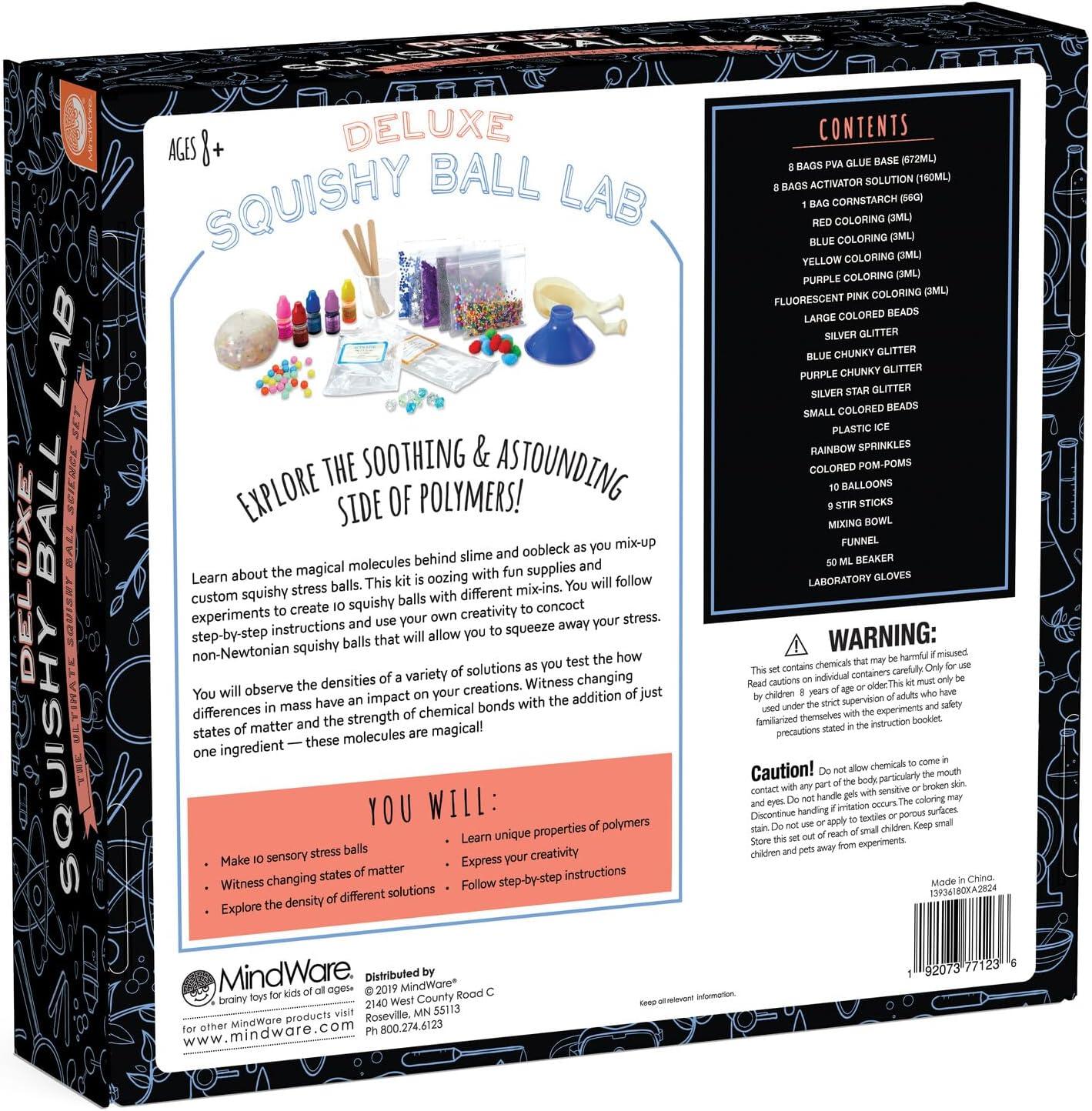 imageMindWare Science Academy Deluxe Squishy Ball Lab Includes All Ingredients to Make 10 Squishy Balls Ages 8 and Up