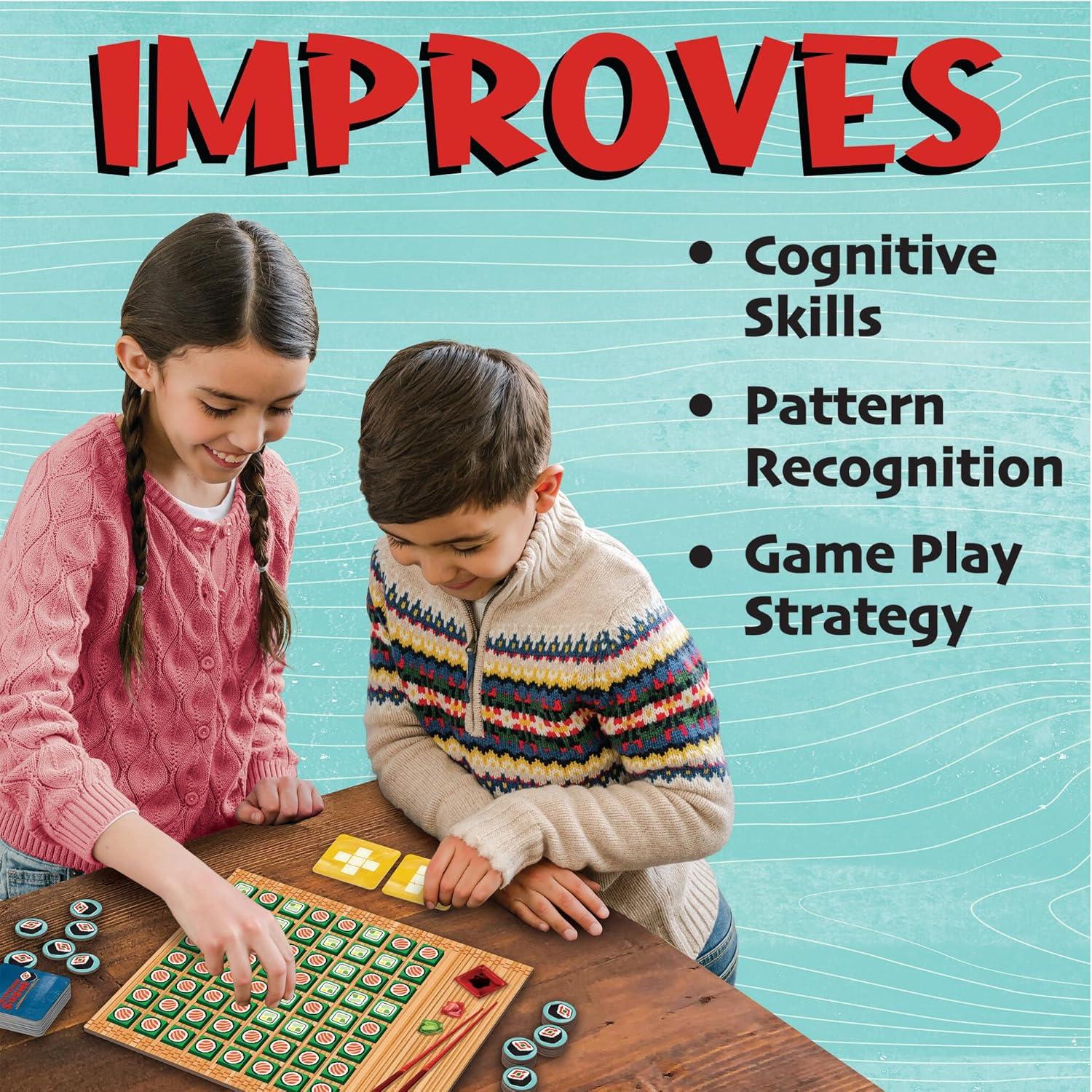 imageMindWare Switchin Sushi Board Game Strategic Pattern Matching and Tile Flipping Game with Number Cards FastPaced Logic Play for Kids Ages 8
