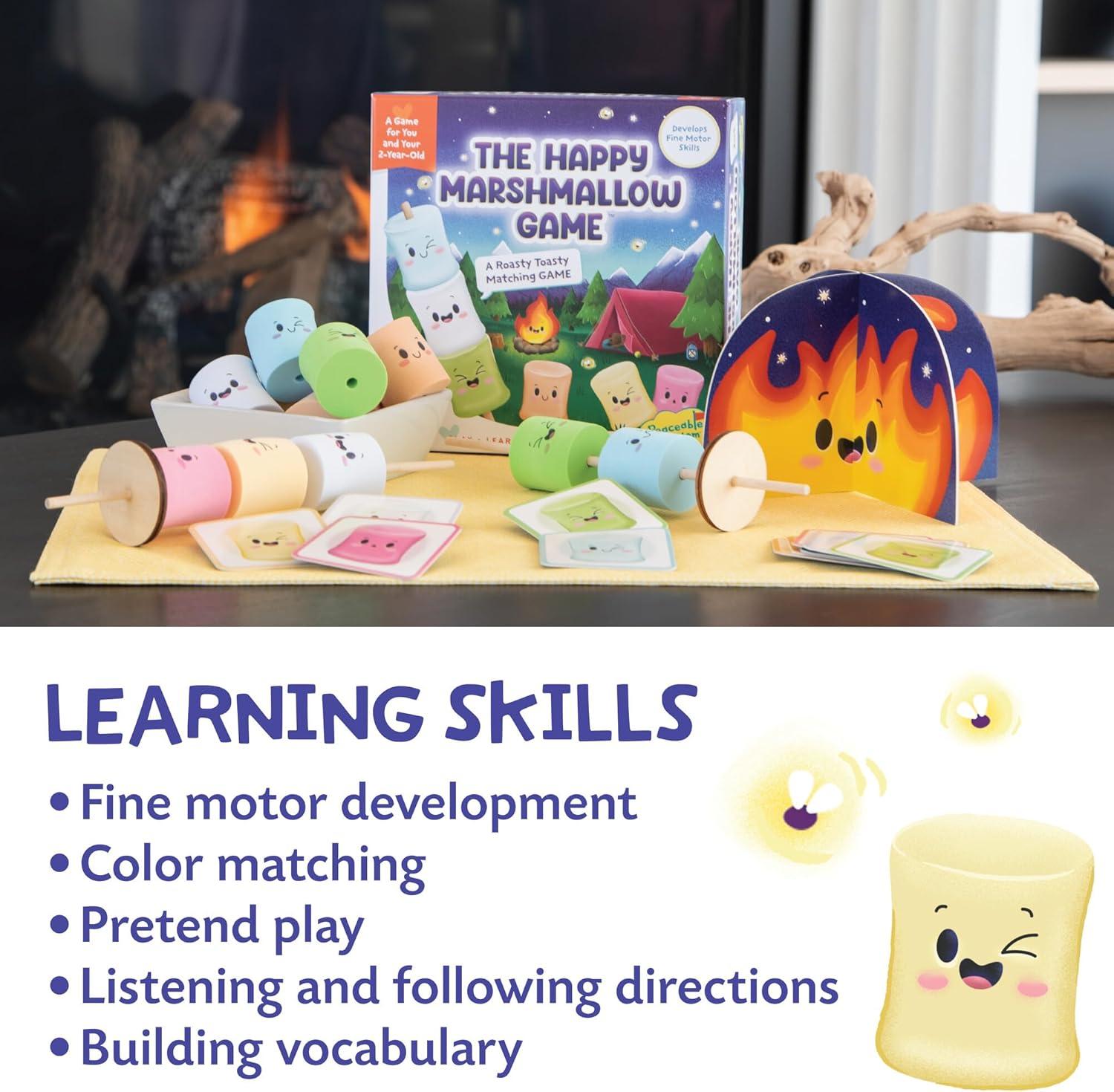 imagePeaceable Kingdom Happy Marshmallow Toddler Game Develops Fine Motor Skills and Color Matching for Kids Ages 2 and Up