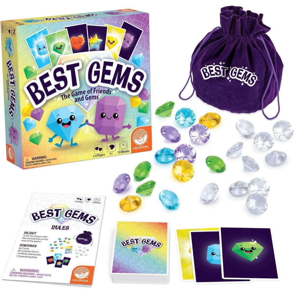 imageMindWare Best Gems Family Game for 5 Year Olds and up Match Giant Gems to Earn Points 2 to 4 Players