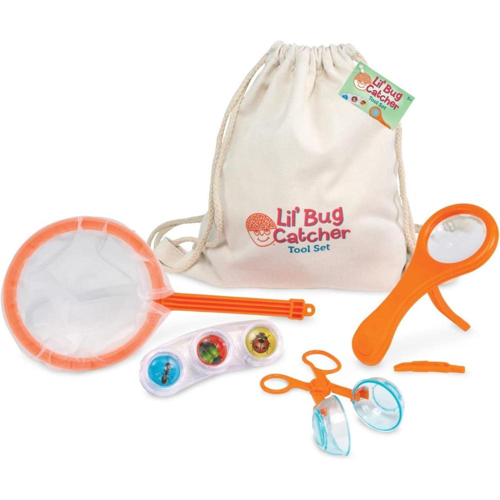 imageMindWare Lil Bug Catcher Tool Set Bug Catcher Kit for Kids Ages 5 ampamp Up Includes Backpack Net Magnifying Glass Magnifying Bug Viewer and Tweezers