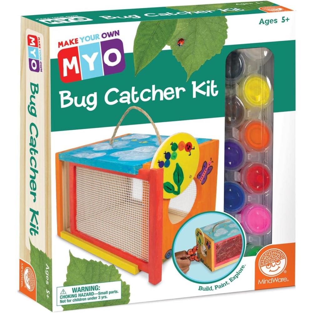 imageMindWare Make Your Own Bug Catcher Kit for Kids Includes 12 Paint Colors Glue 3 Brushes ampamp Guidebook DIY Craft for Kids Ages 5