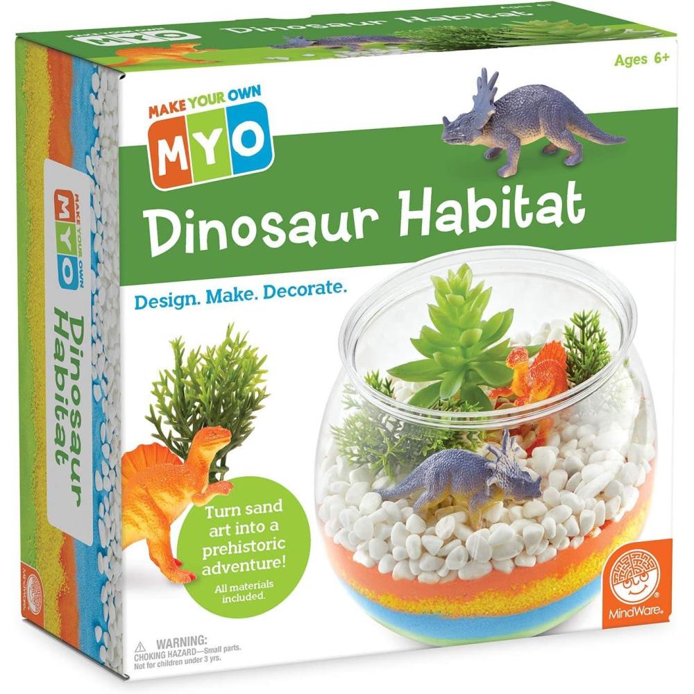 imageMindWare Make Your Own Dinosaur Habitat Fun ampamp usable DIY Dino Crafts for Boys Girls ampamp Teens Make a SandArt Dinosaur Habitat with All Pieces Included 12 pcs Ages 6