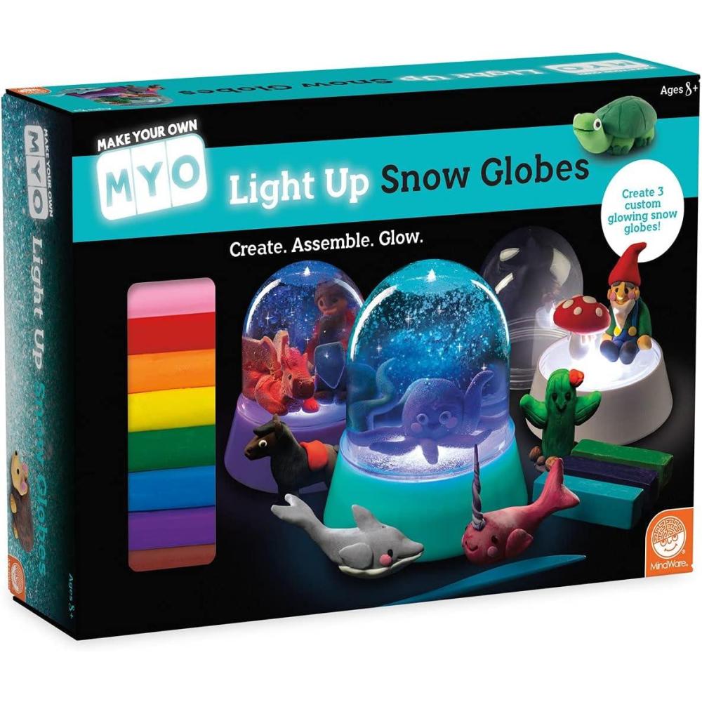 imageMindWare Make Your Own Light Up Snow Globes DIY 39Piece Craft Activity for Kids ampamp Teens Make Your Own Snow Globe that Lights Up Complete Craft Makes a Great Handmade Gift for Moms Ages 8 ampamp Up