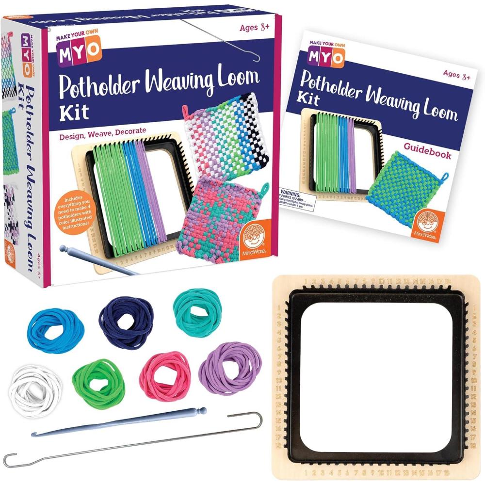 imageMindWare Make Your Own Potholder Weaving Loom Kit Ages 8 and Up
