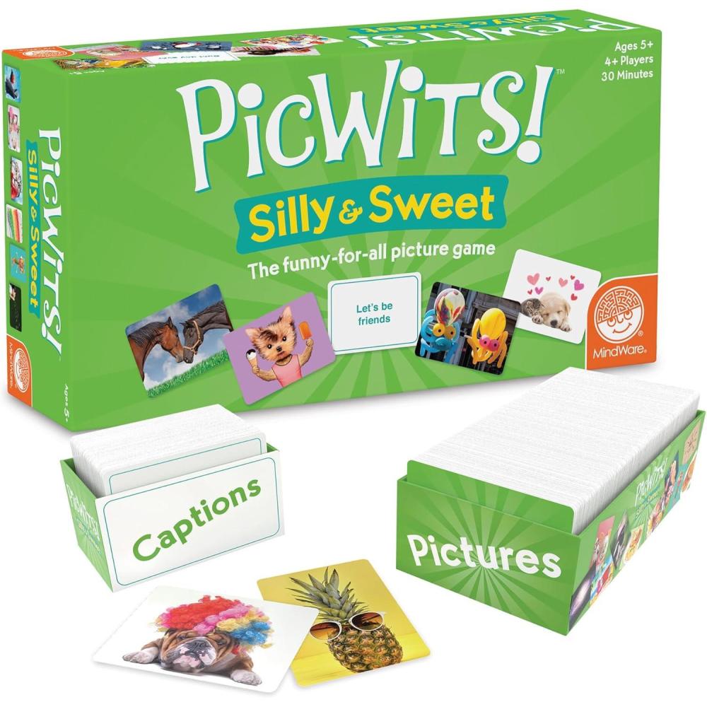 imageMindWare PicWits Funny Quick Wit Picture Captioning Card Game Quick 30Minute Game Play Ages 5 and up Silly ampamp Sweet