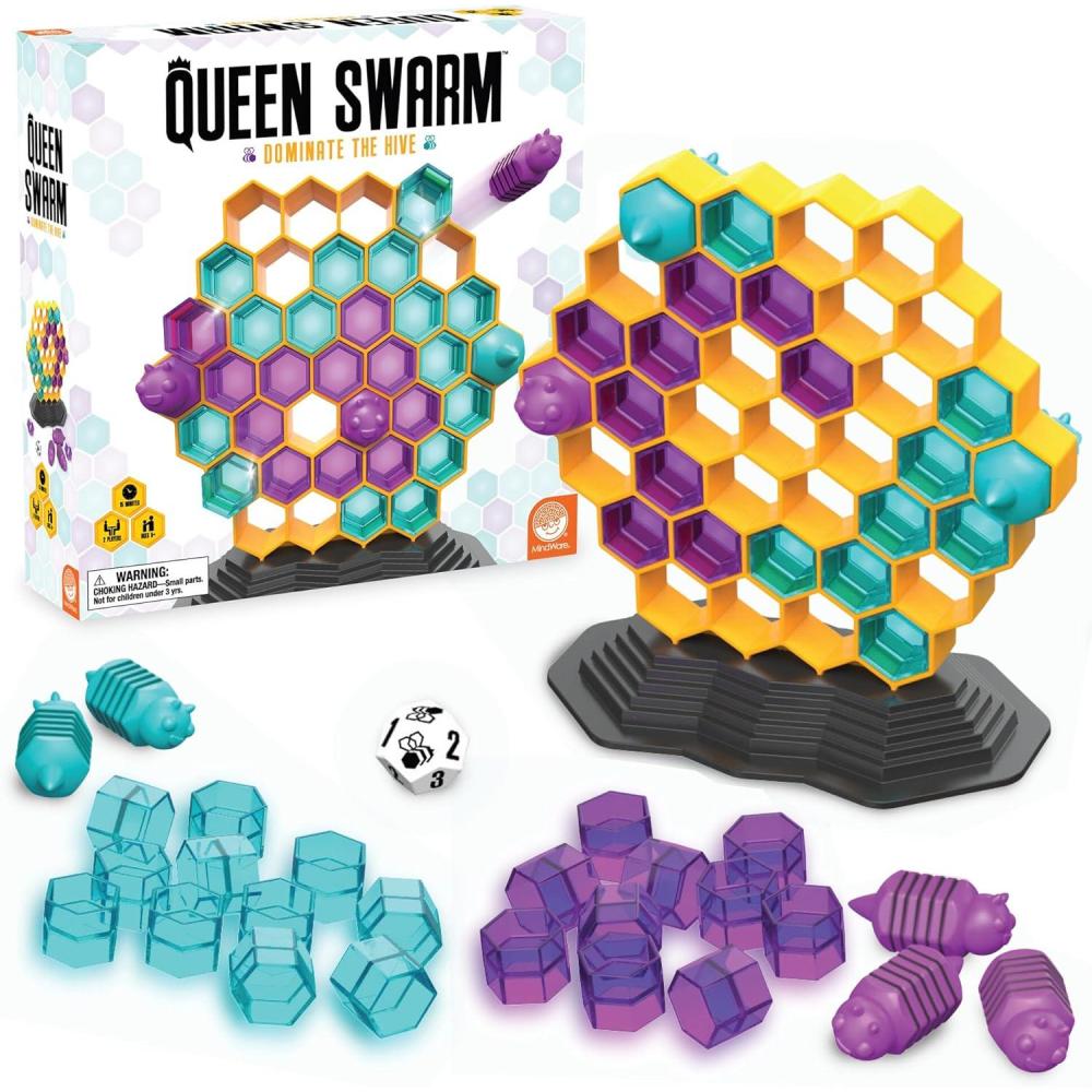 imageMindWare Queen Swarm  Strategic Hive Domination Game for Kids ampamp Families DiceRolling Area Control Board Game Ages 6 2 Players
