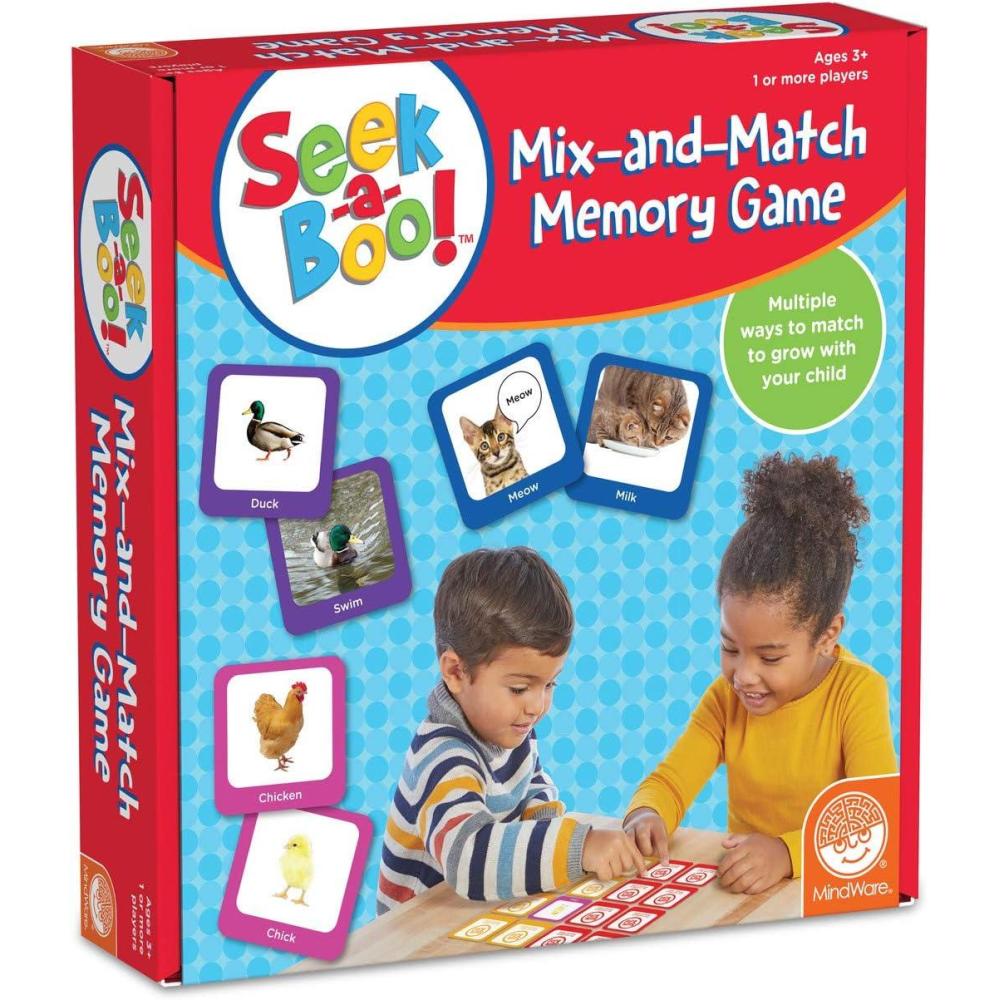 imageMindWare SeekABoo MixandMatch Memory Game Early Learning for Toddlers ampamp Preschoolers Great for Home or Daycares 64 Tiles ampamp Parent Guide Ages 3