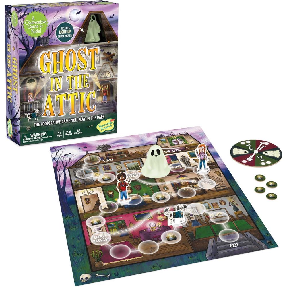 imagePeaceable Kingdom Ghost in The Attic Cooperative Board Game for Family Game Night Unique GlowinTheDark Board Game Great for Kids Ages 5 ampamp Up