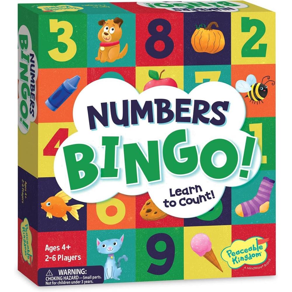 imagePeaceable Kingdom Numbers Bingo Counting and Number Recognition Game for Kids Ages 4 Years and Up