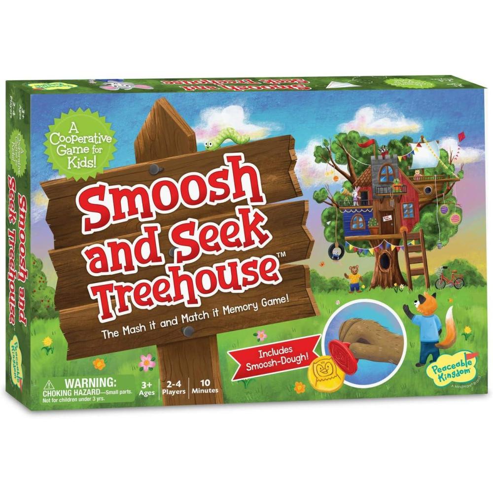 imagePeaceable Kingdom Smoosh and Seek Treehouse Cooperative MemoryMatching Game Use Teamwork to Win Perfect for Families with Kids Ages 3 ampamp up